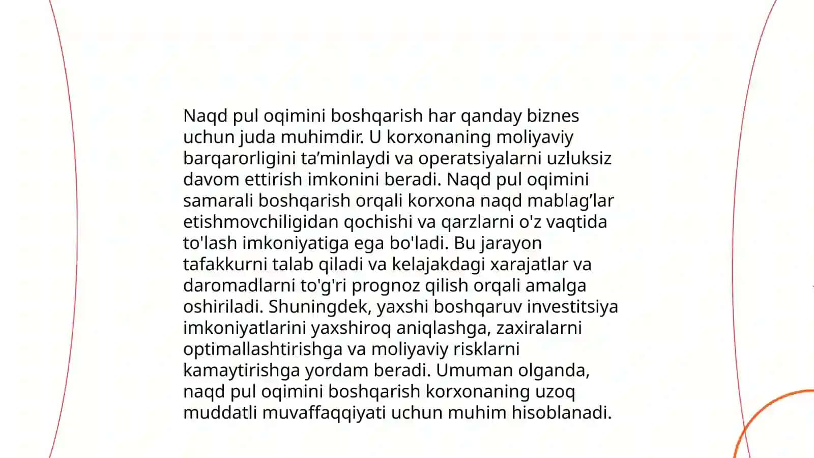 Qisqa muddali moliyalashtirishda pul oqiminining o‘rni va ahamiyati 4