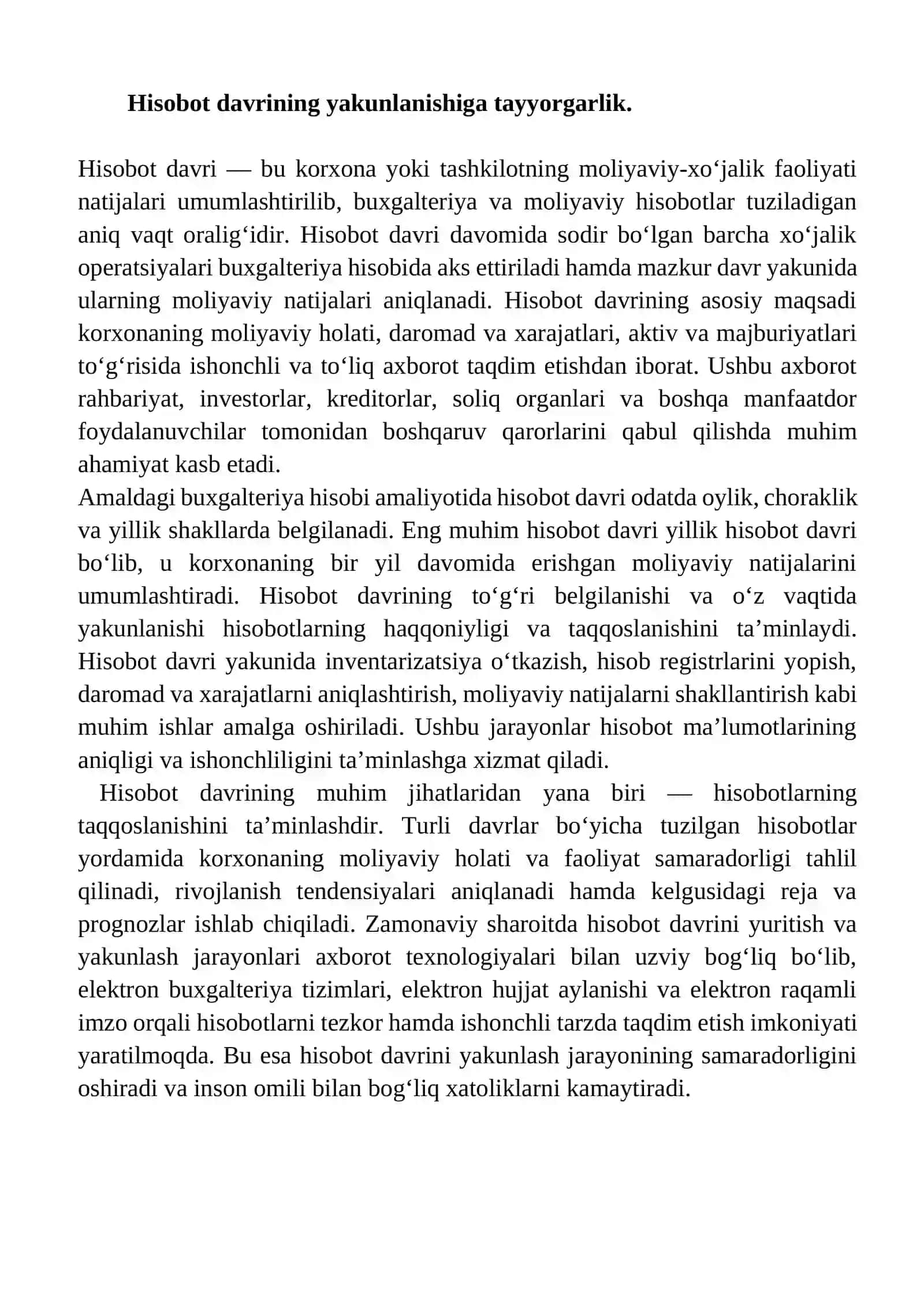 Hisobot davrining yakunlanishiga tayyorgarlik. Elektron raqamli imzoning mazmuni va mohiyati 4