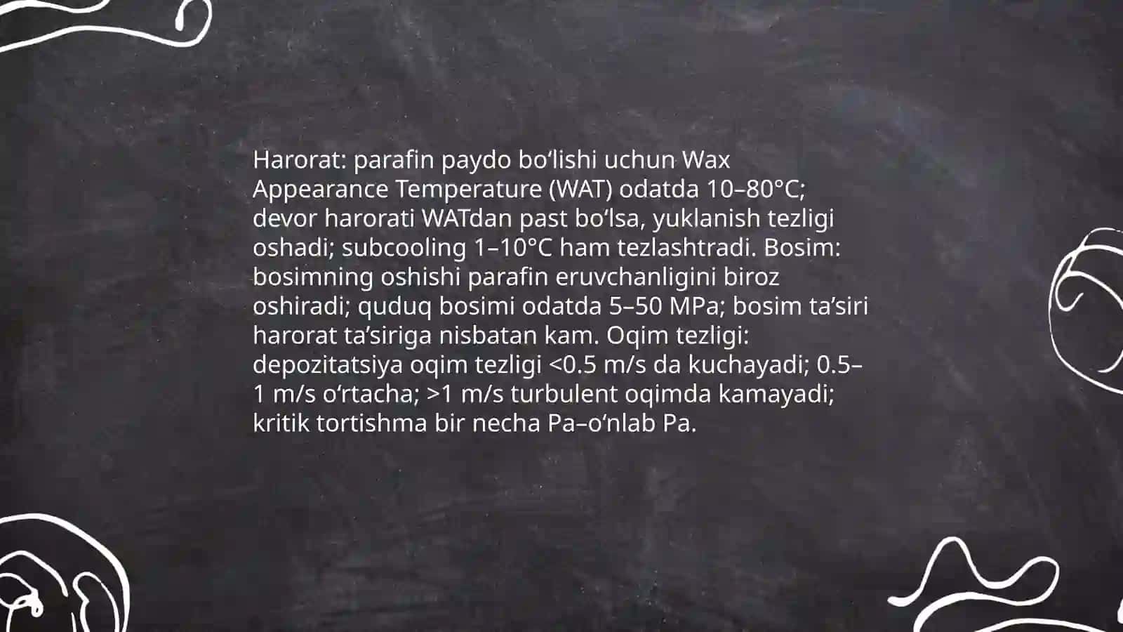Neft va gaz quduq tubi zonasidava nasos-kompressor quvurlari devorida parafin yig'ilishi 4