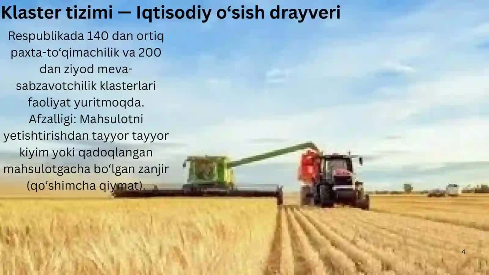O‘zbekistonda osimlikchilik va chorvachilik tarmoqlari iqtisodiyoti 4