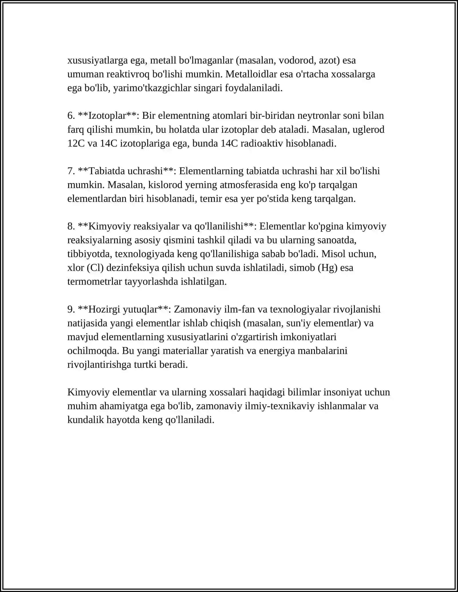 D.I.MENDELEYEVNING DAVRIY SISTEMASI 4
