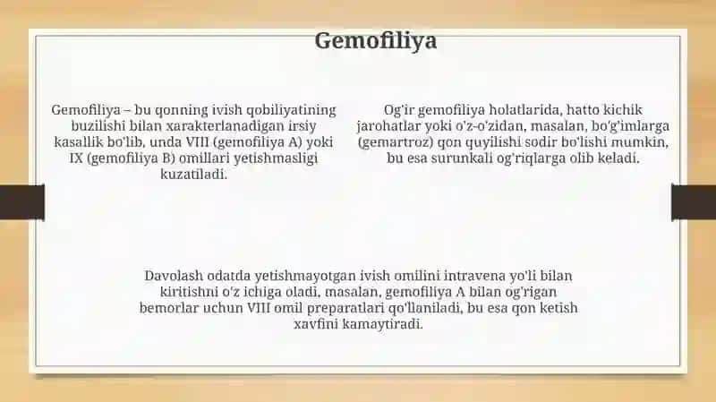 Oilaviy giperxolesterinemiya, Dismetobolik nefropatiyalar. Gemofiliya 4