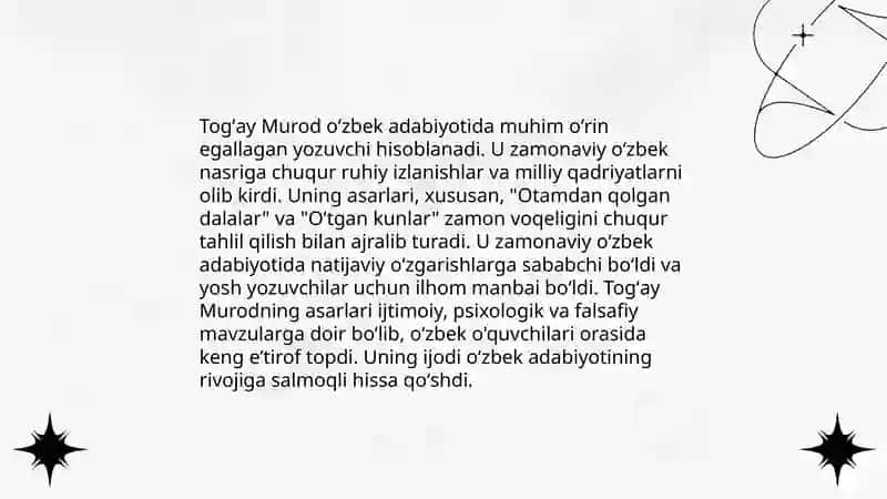 Togʻay Murodning hayoti 4