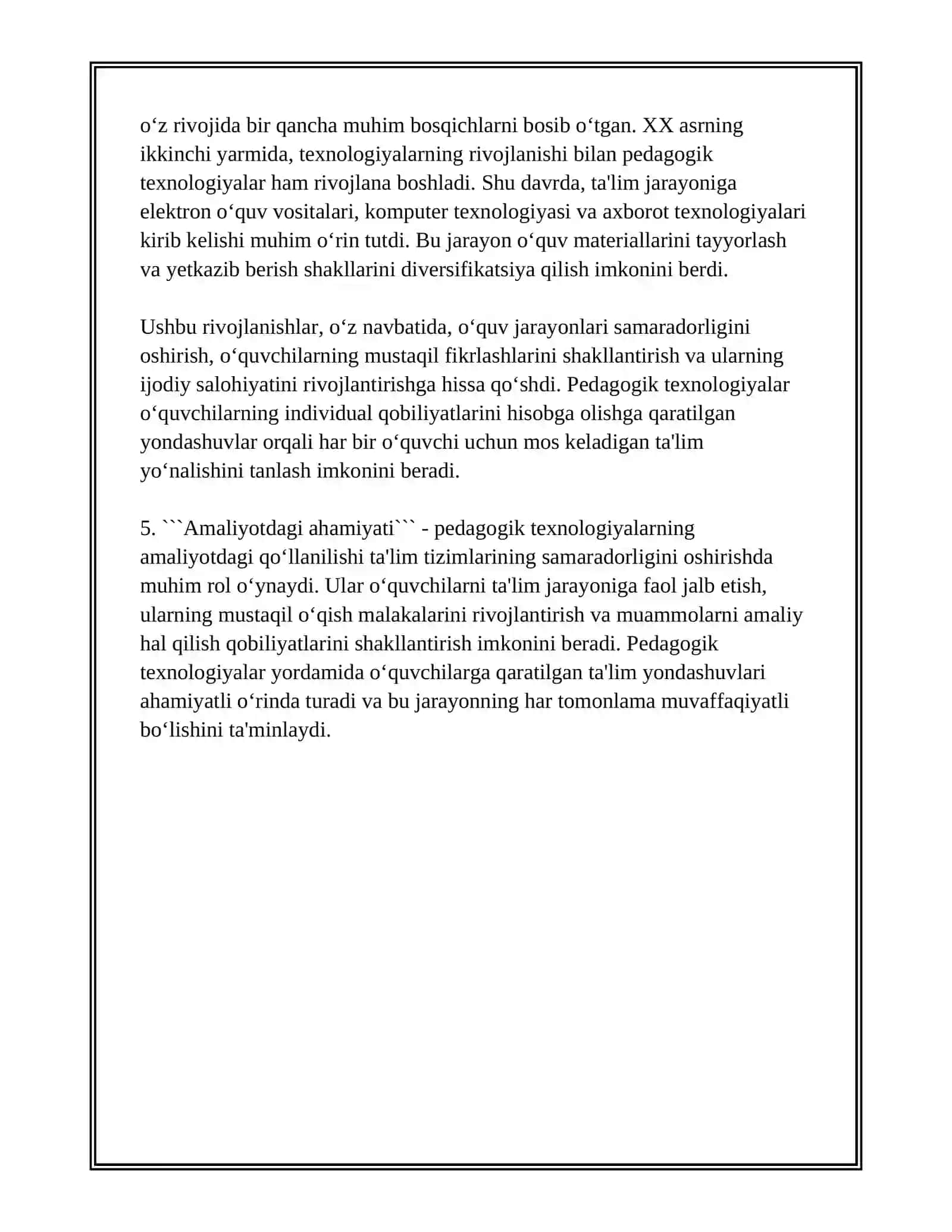 PEDAGOGIK TEXNALOGIYANING ILMIY NAZARIY ASOSLARI VA RIVOJLANISH TERIXI 4
