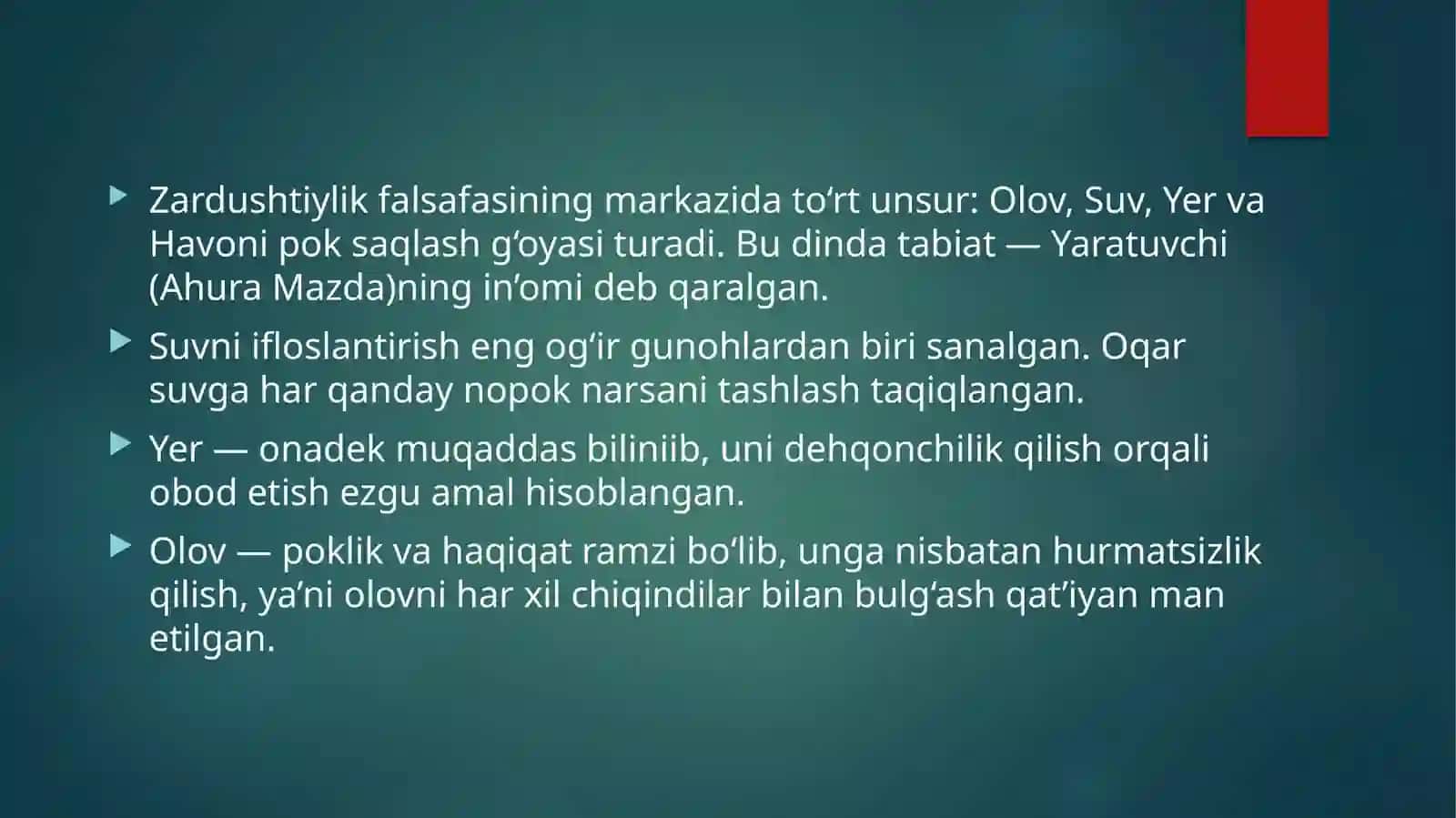 Zardushtilikda tabiatning ulugʻlanishi 4