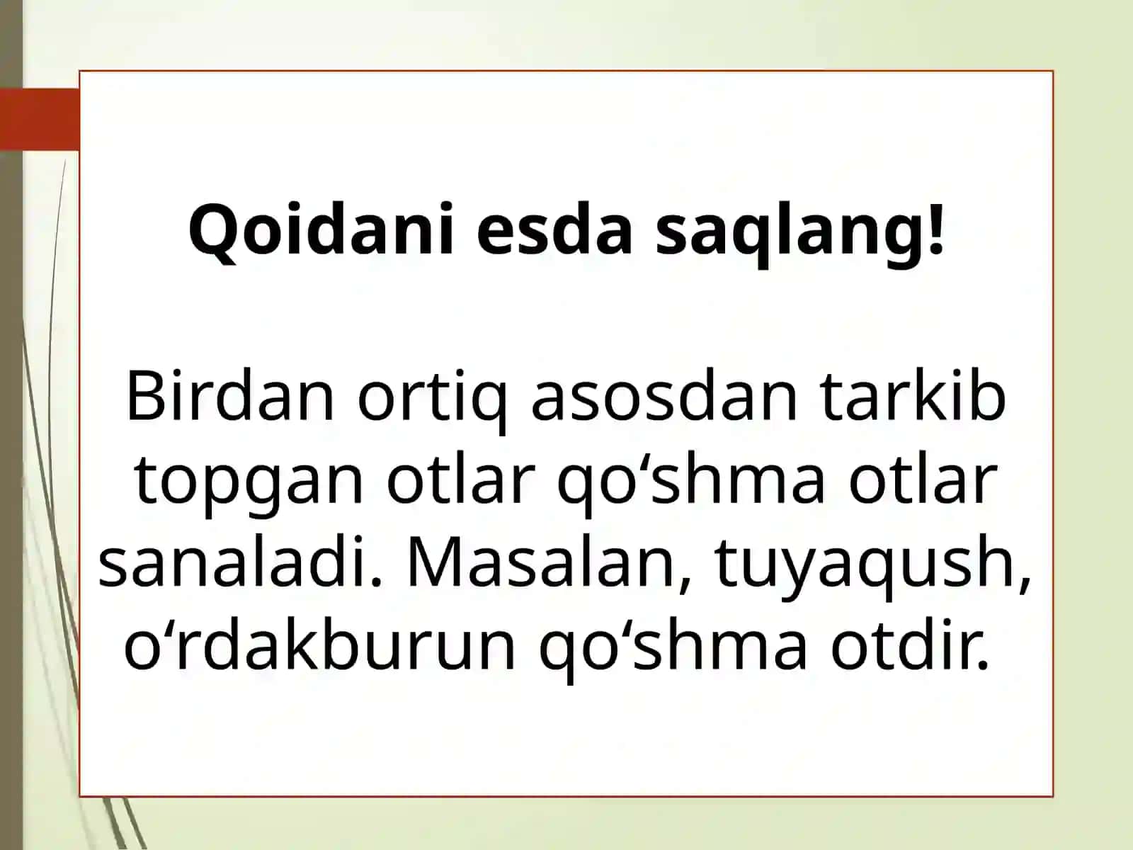 Qoʻshma  ot.Qoʻshma otlari  imlosi 4