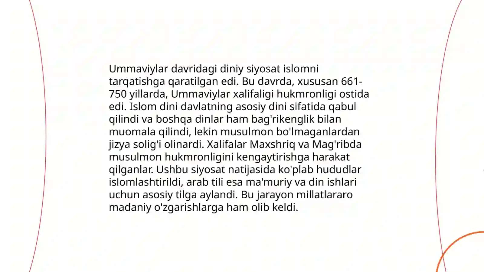 Rashid xalifalarning islohotlarining umumiy mohiyati 4