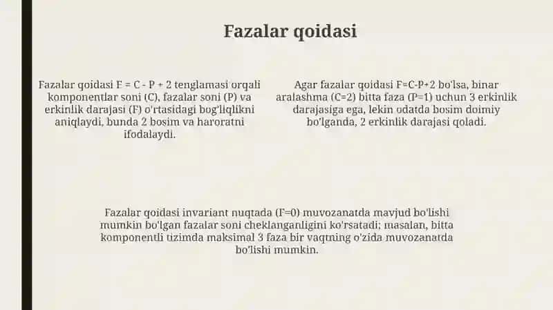 Eritmalar va toʻyingan bugʻ bosimi orasidagi muvozanat diagrammalari 4