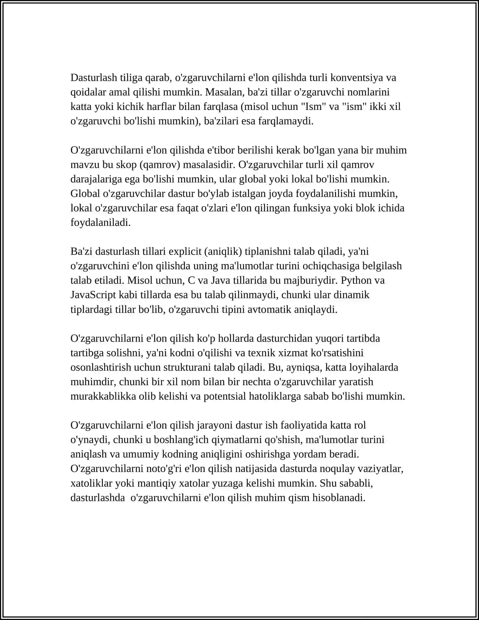 DASTURLASHNING ASOSIY OPERATORLARI 4