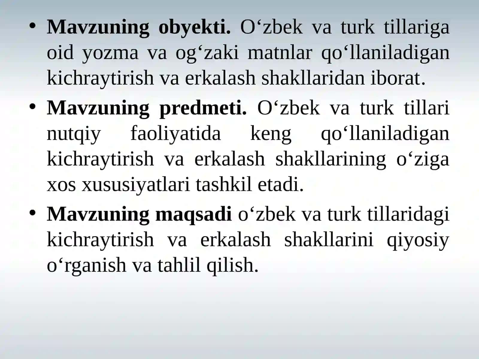 O‘ZBEK VA TURK TILLARIDA KICHRAYTIRISH-ERKALASH SHAKLLARI 4