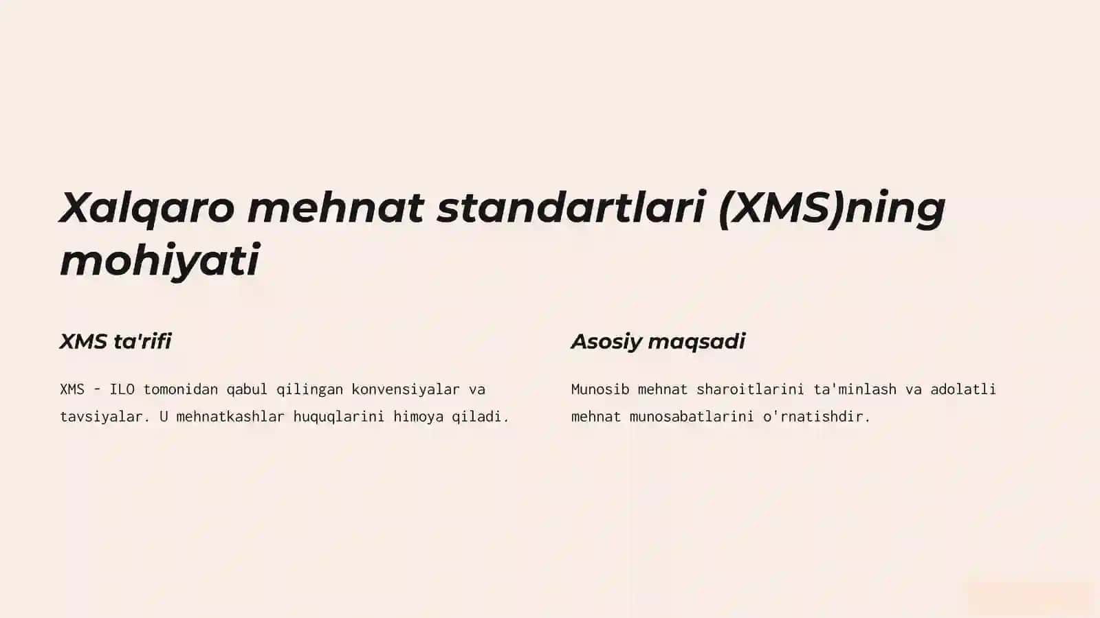 Xalqaro Mehnat Standartlari 4