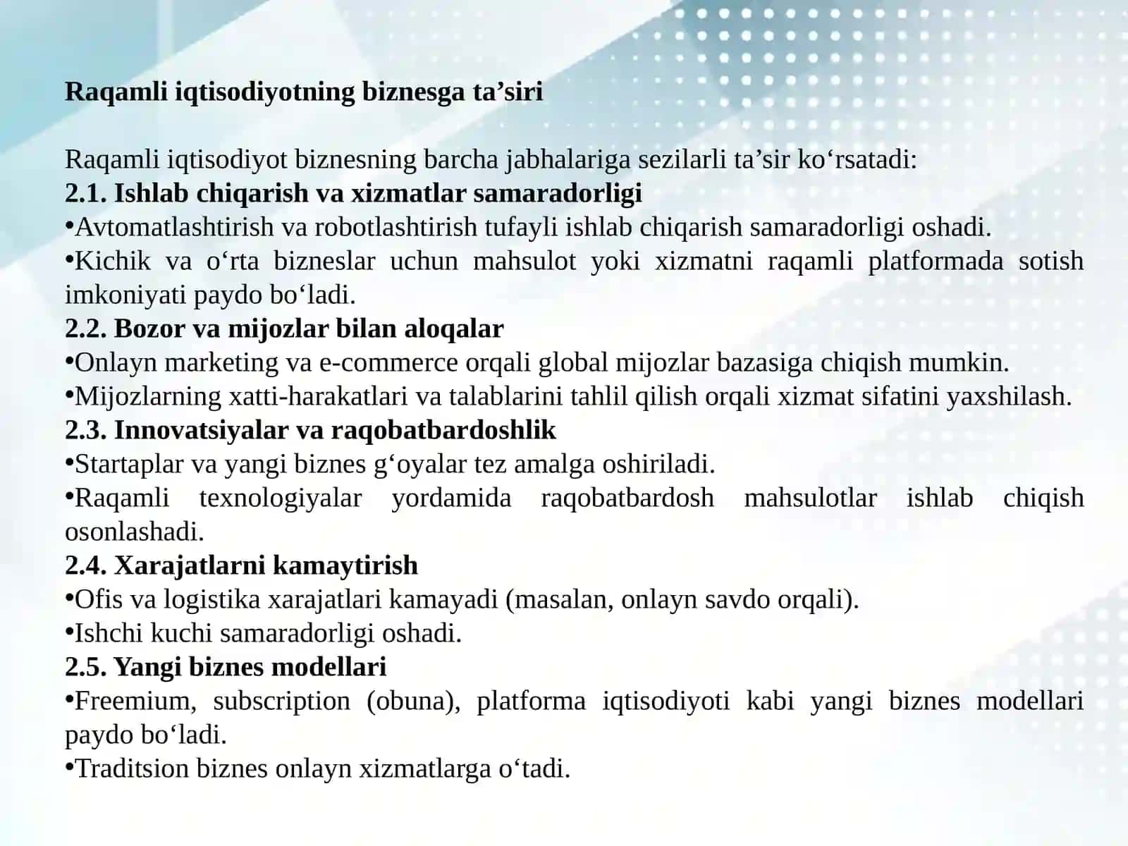 Raqamli iqtisodiyot tushunchasi va uning biznes gatnosi 4