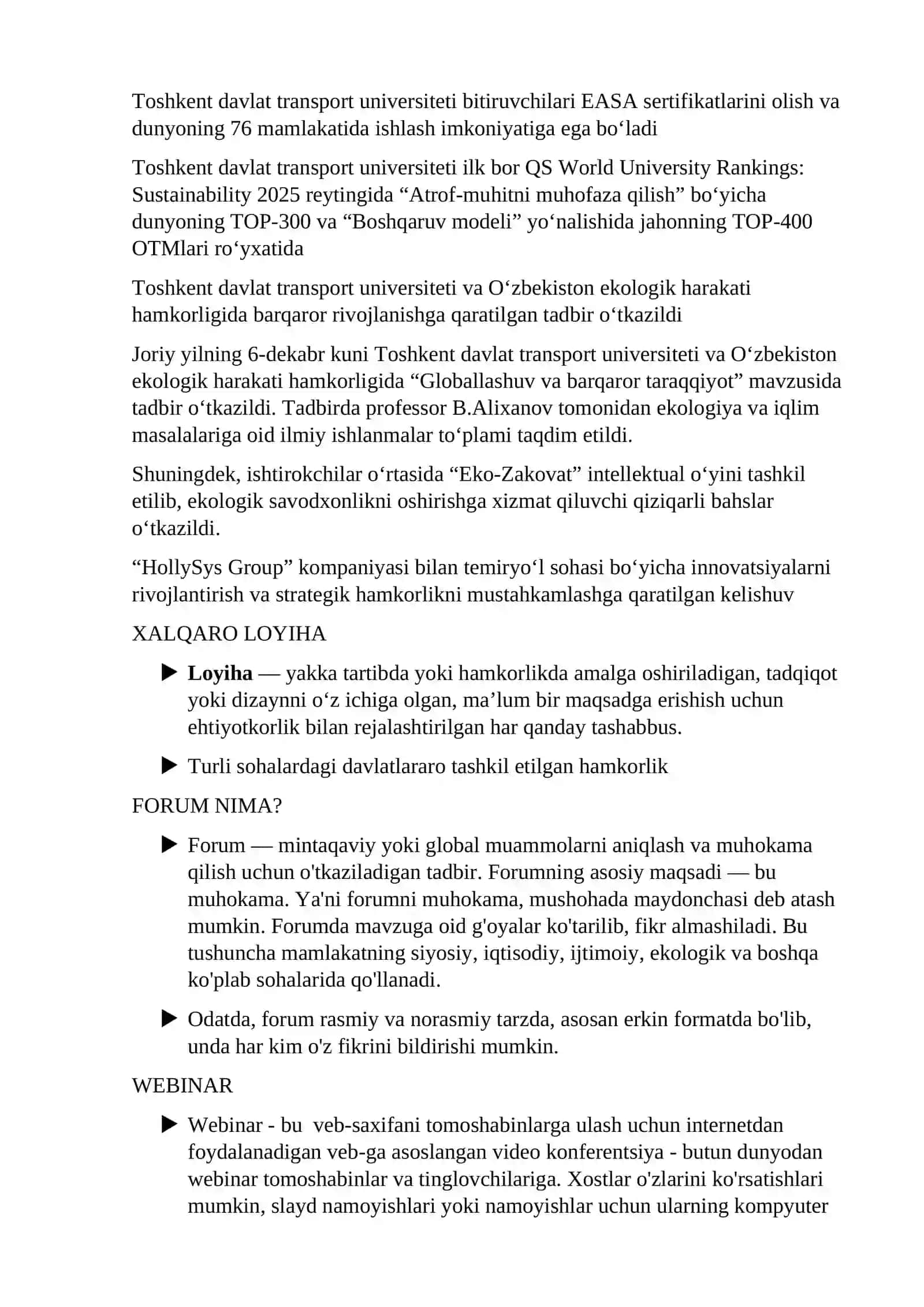"Universitetim bilan faxrlanaman" mavzusida taqdimot nutqi tayyorlash 4