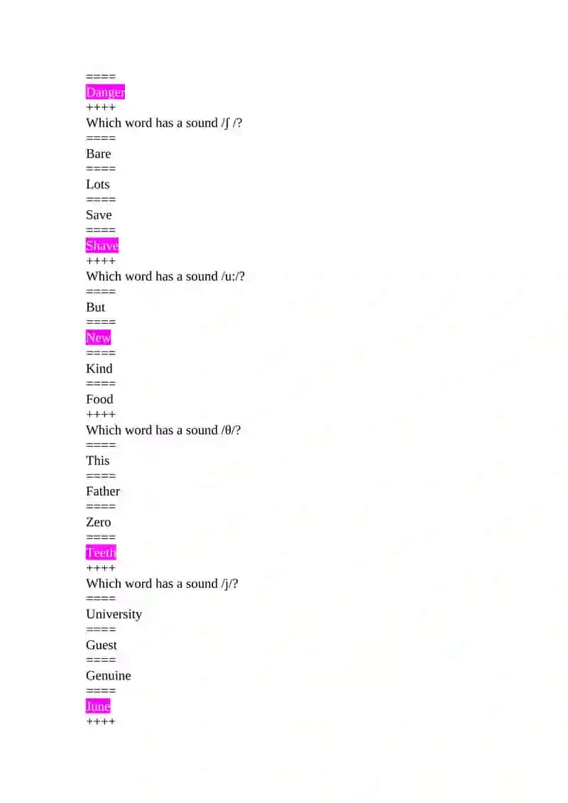 Ingliz tili grammatikasi va fonetikasi bo'yicha testlar 4