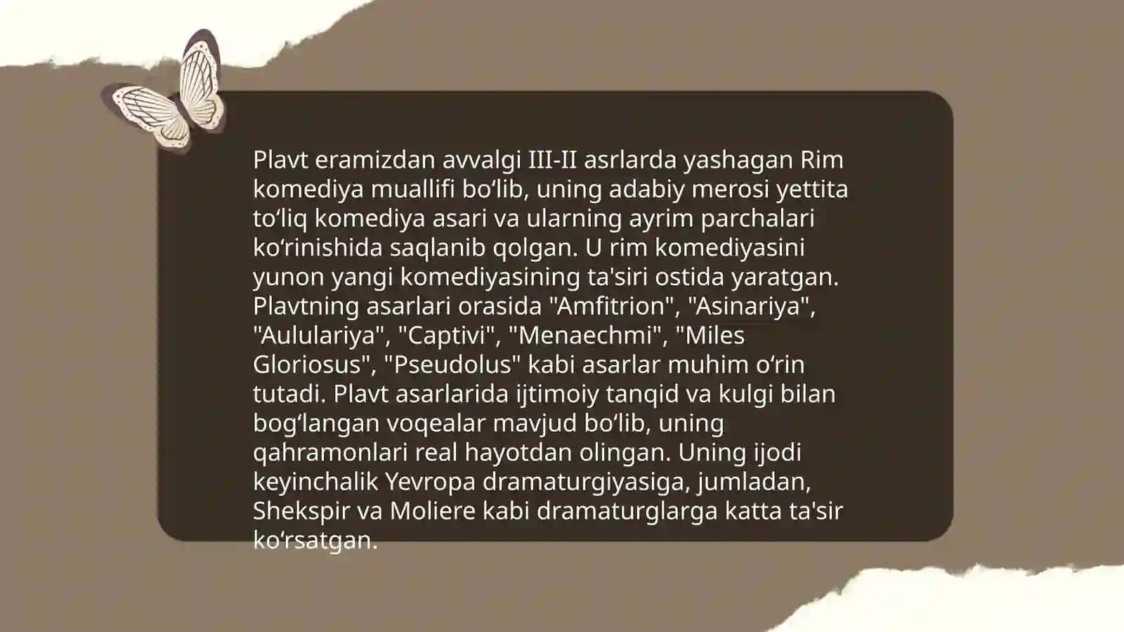 Plavt ijodi va "Xumcha" asari 4