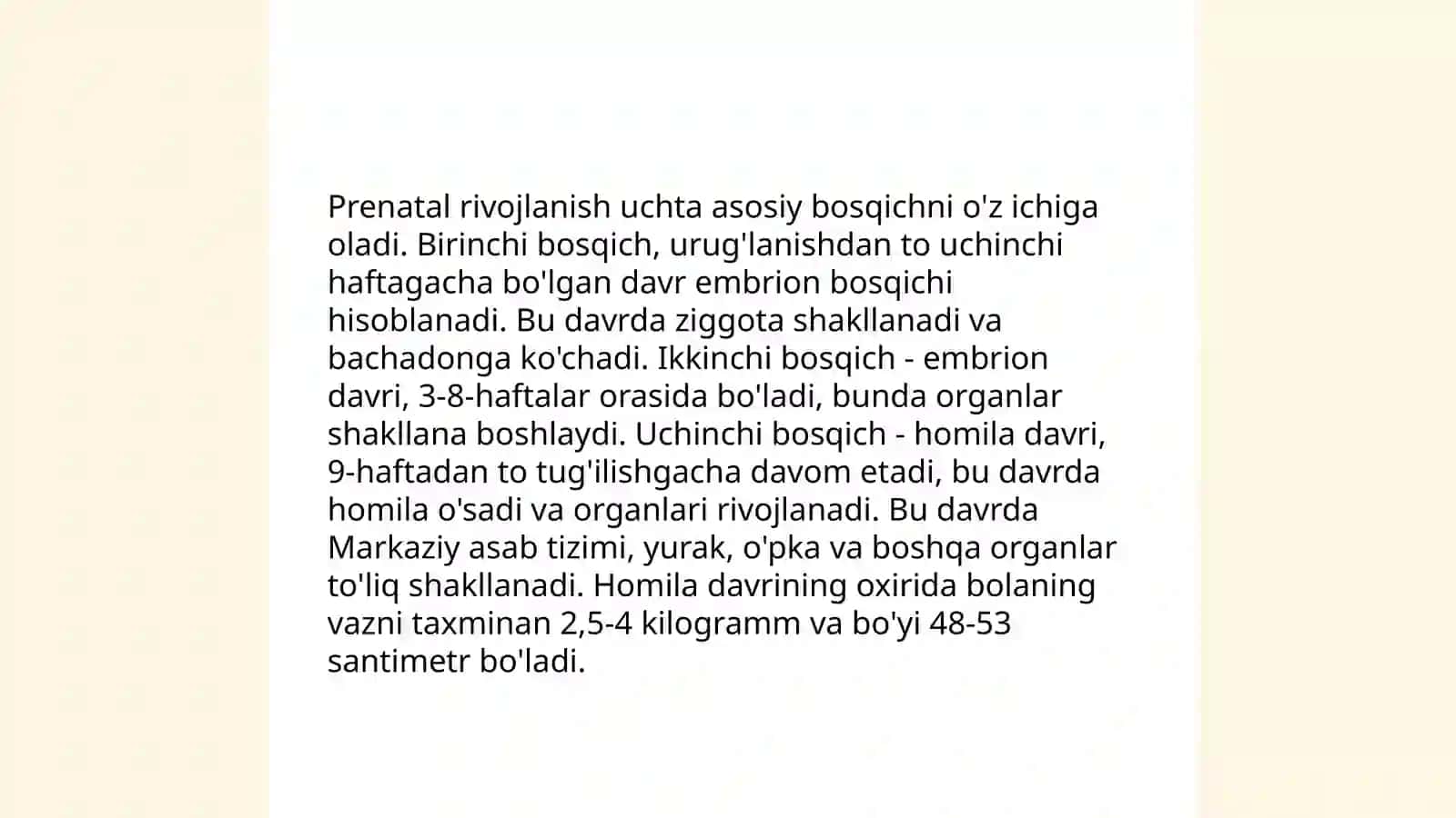 Ona qornida rivojlanish patologiyasi 4