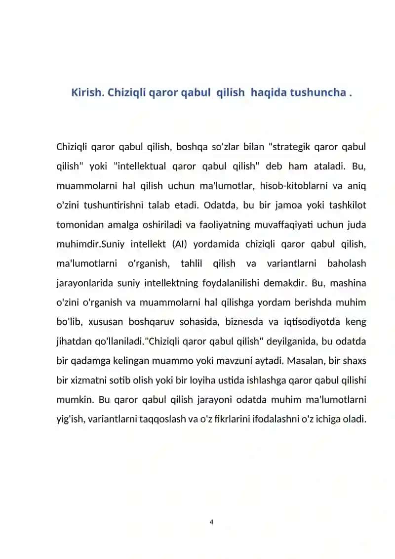 Chiziqli qaror qabul qilish 4