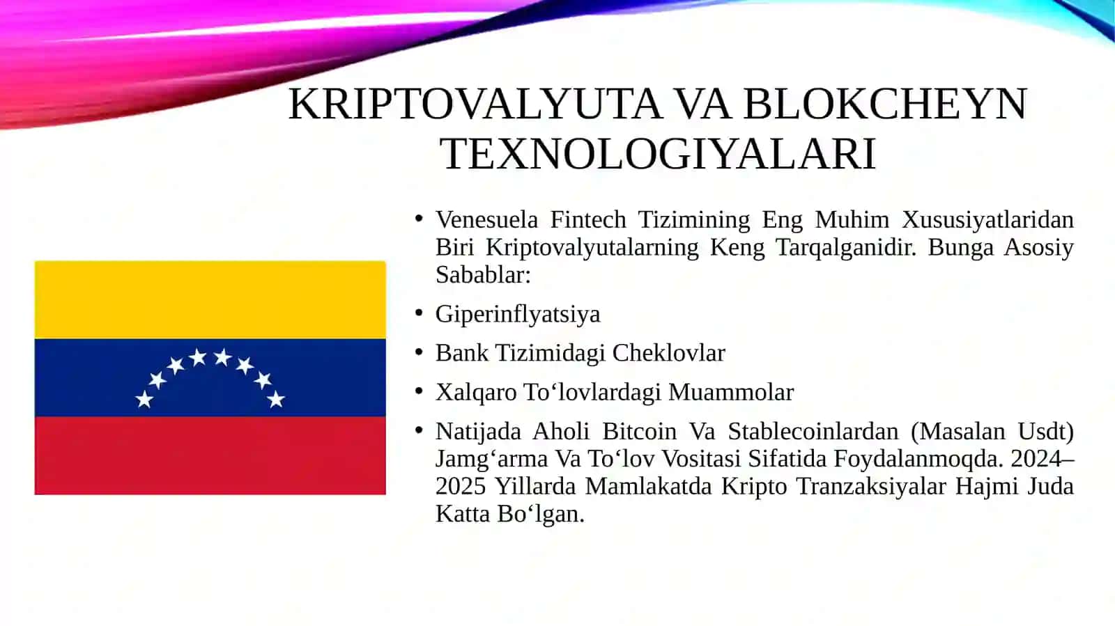 VENESUELA BOLIVAR RESPUBLIKASI DAVLATINING MOLIYAVIY TEXNALOGIYALARINING HOZIRGI HOLATI VA TARAQQIYOTI 4
