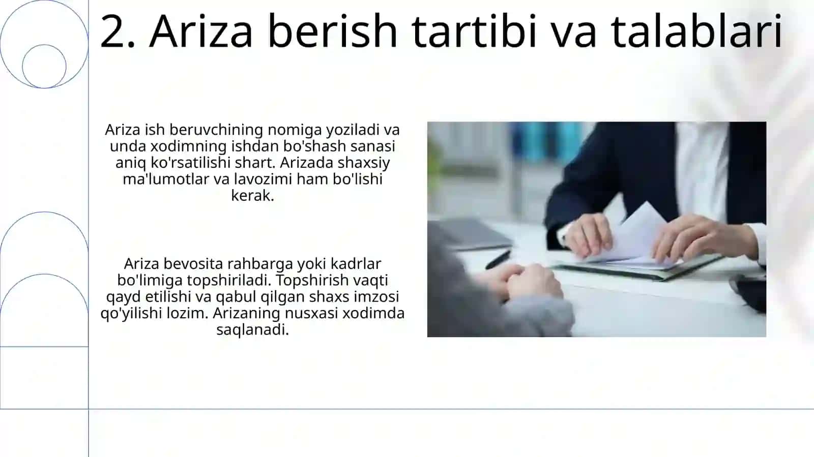 Xodimning o’z hohishiga ko’ra mehnat shartnomasini bekor qilishi 4