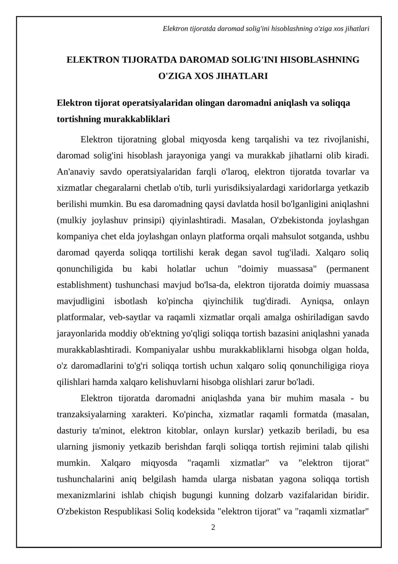 Elektron kommersiya operatsiyalarini soliqqa tortishning o‘ziga xos xususiyatlari 4