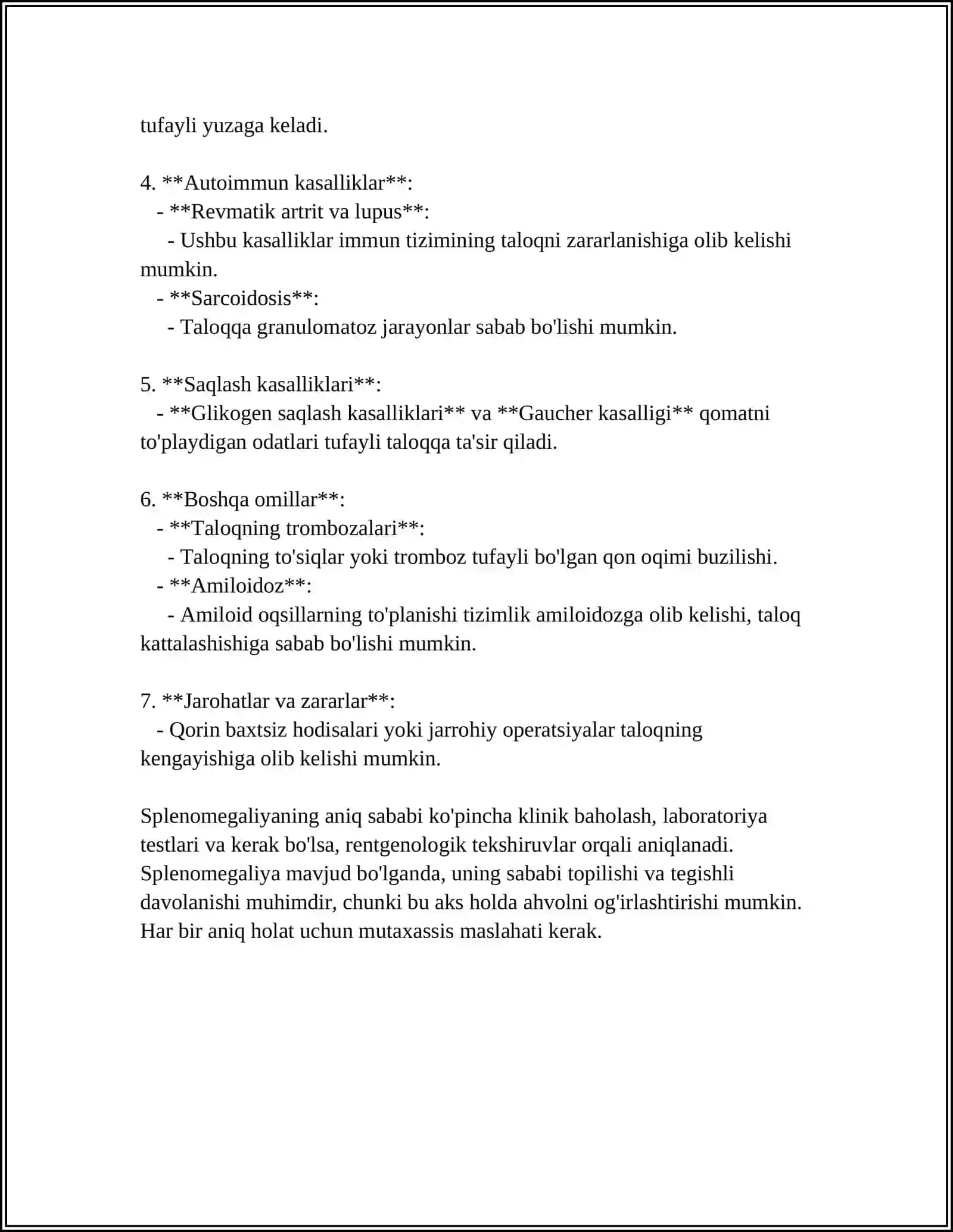 SPLENOMEGALIYA GIPERSOLENIZM FUNKSIONAL ASPLENIYA BILAN KECHADIGAN KASALLIKLAR 4