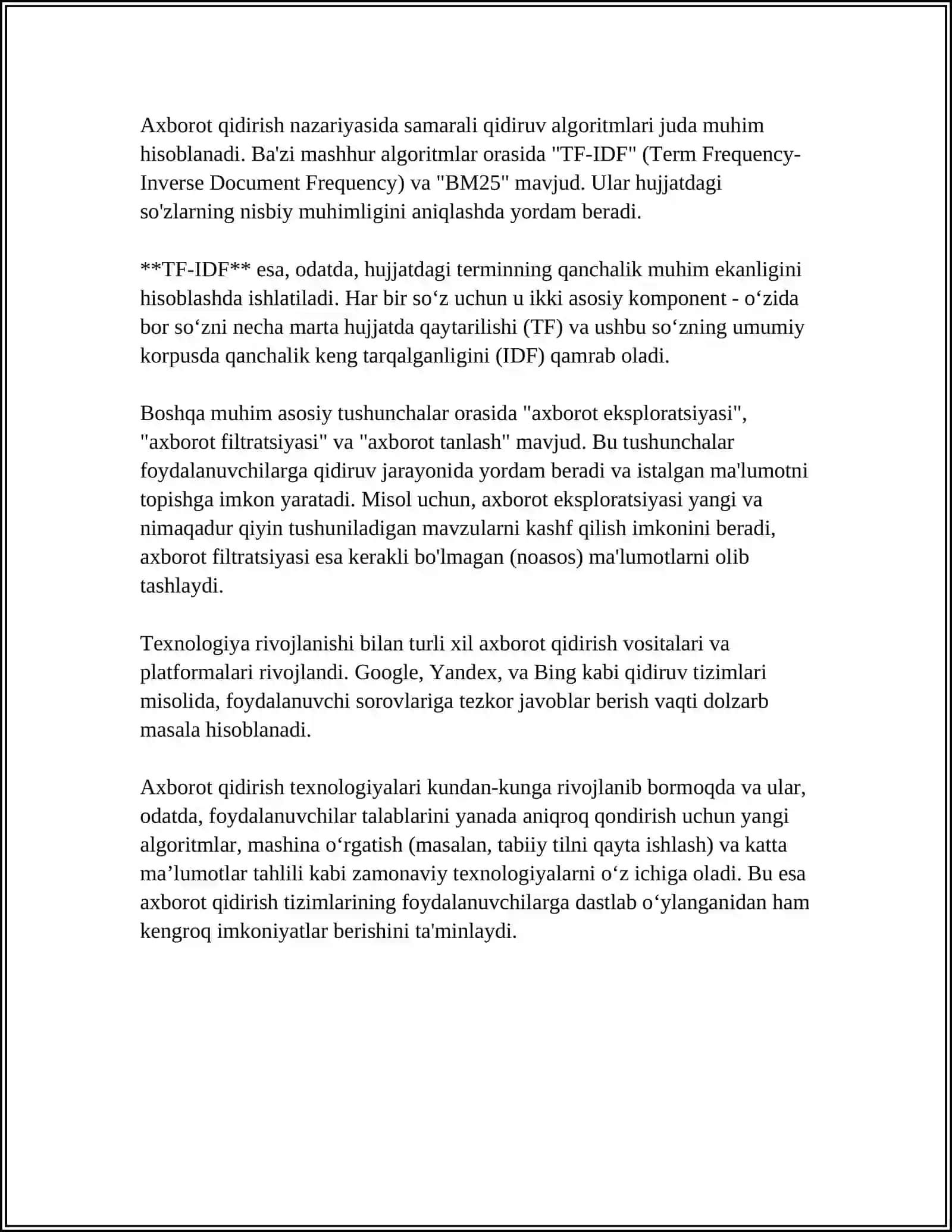 INTERNET VA PROFESSIONAL BAZALARDA AXBOROT QIDIRISH TEXNOLOGIYASI 4
