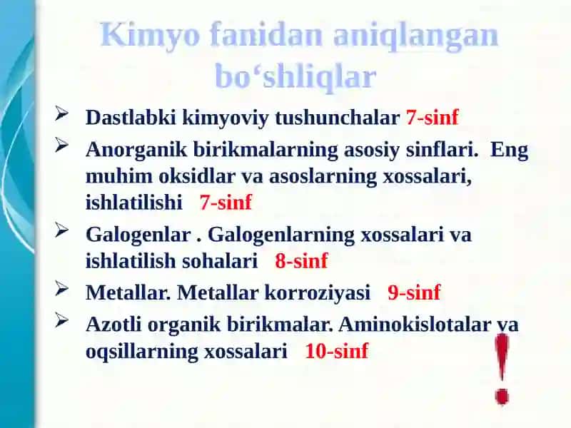 Kimyo fanidan aniqlangan bo‘shliqlar asosidagi mavzularni o‘qitishning samarali usullari 4