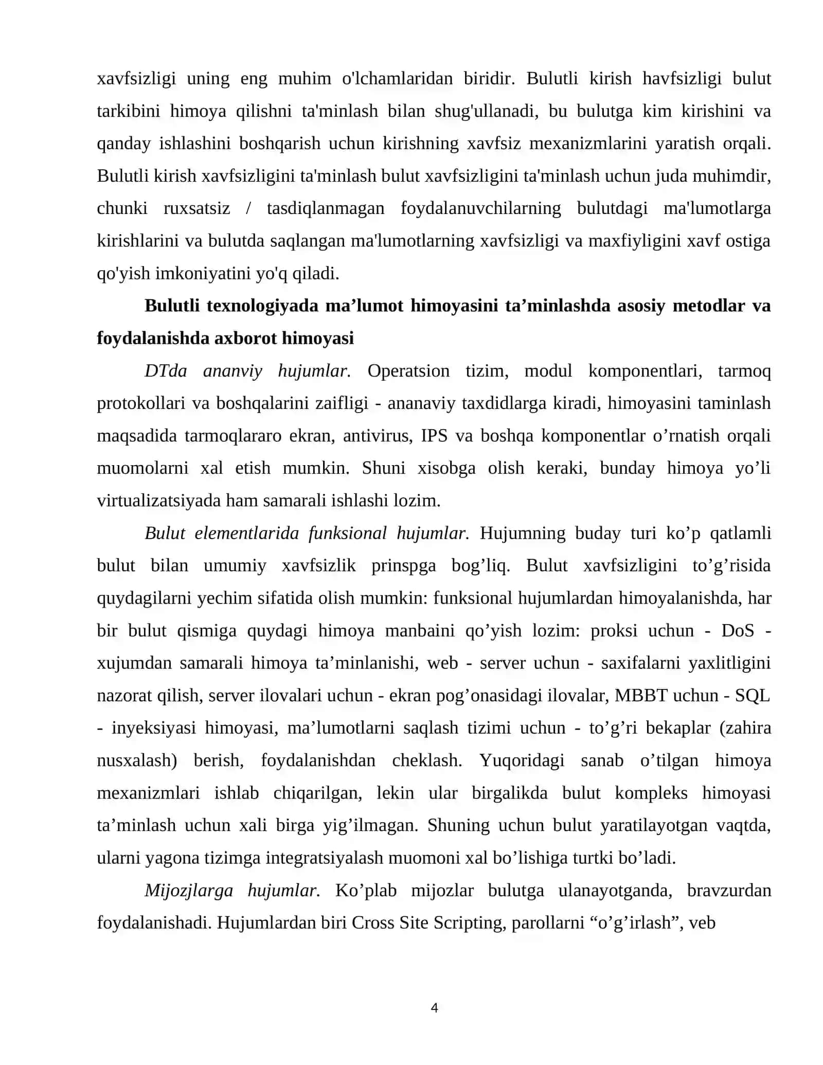 Bulutli texnologiyalarda axborot xavfsizligini ta`minlash 4