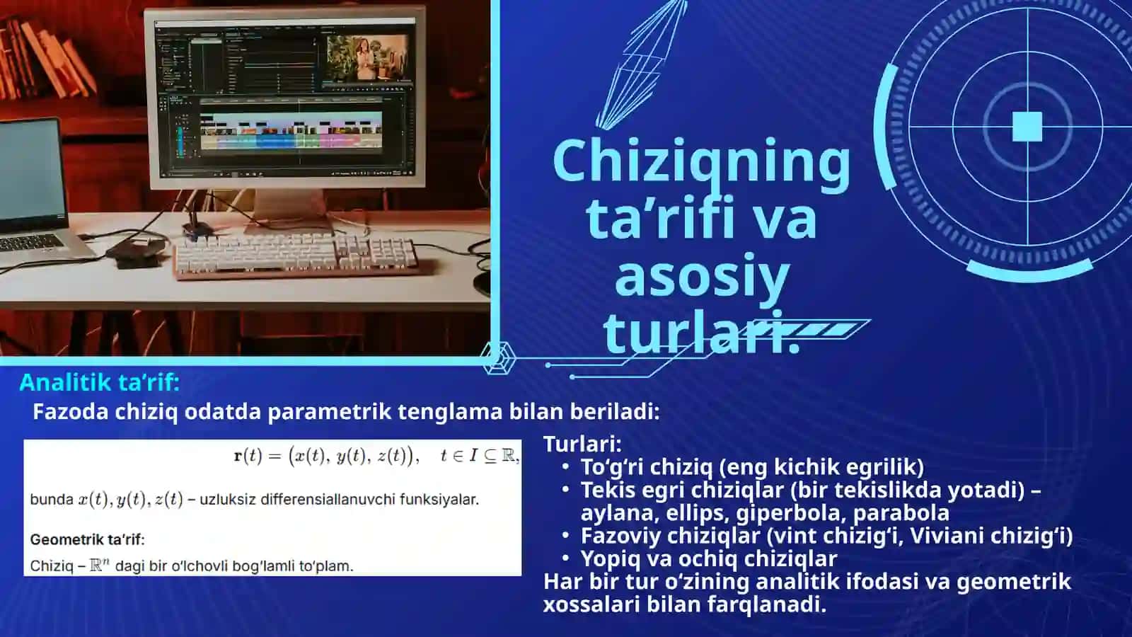 Chiziqlarni yasash.Chiziqning indikatrisasi va uning tenglamasi. 4