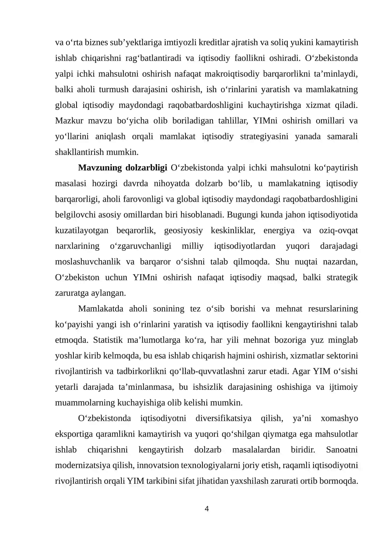 O’zbekistonda yalpi ichki mahsulotni ko’paytirish omillari va yo’llari 4