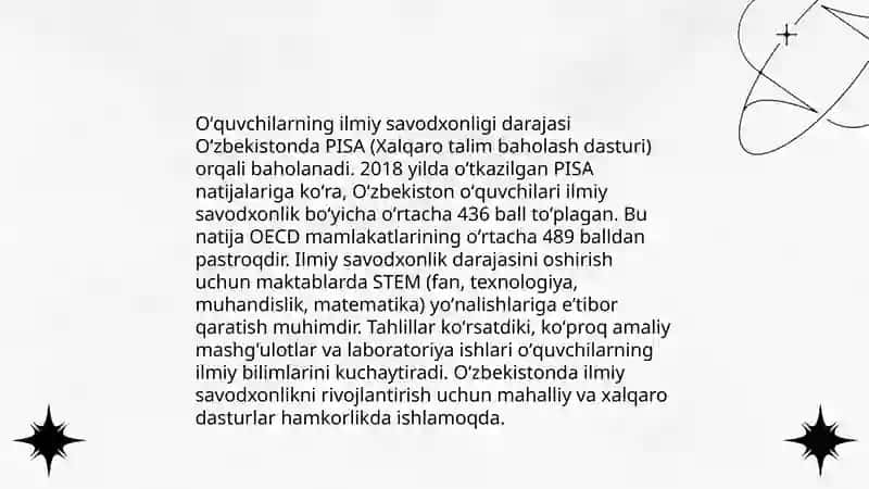 PISA taʼlimiy yutuqlarini baholash xalqaro dasturi 4