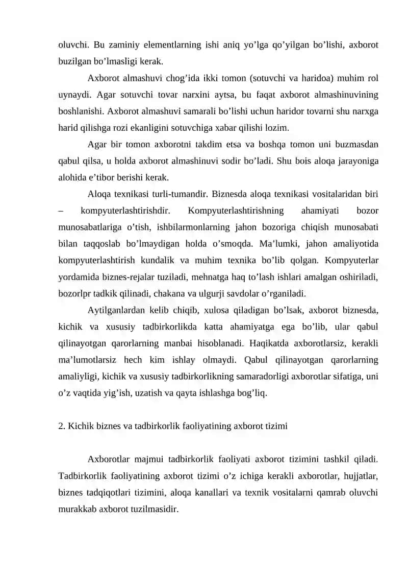 Biznes faoliyatini axborot bilan ta’minlash 4
