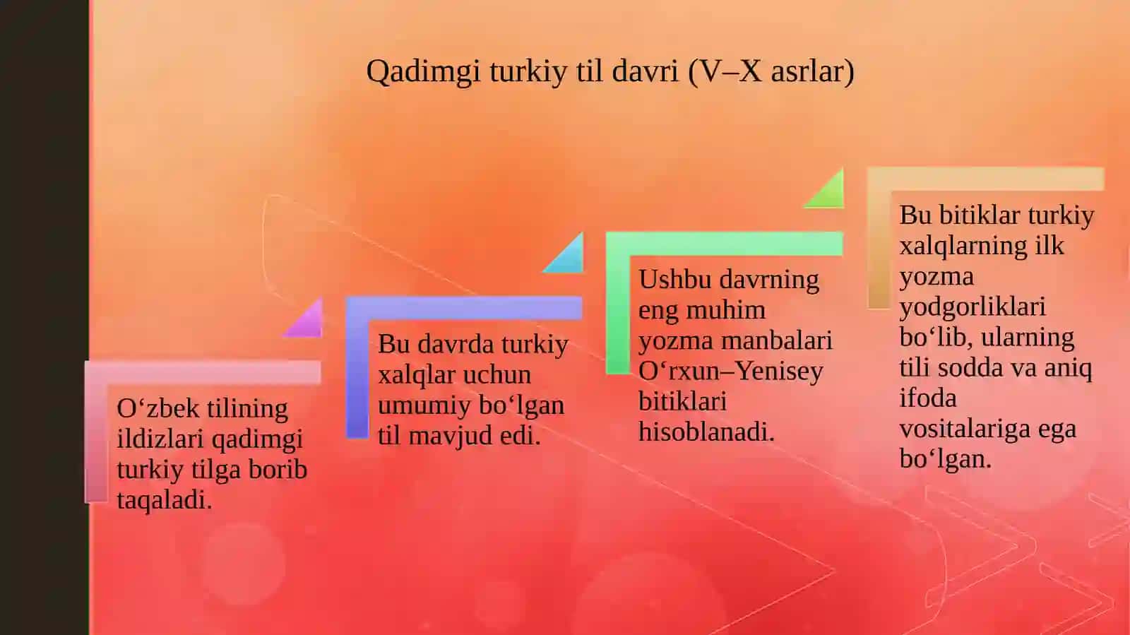 Oʻzbek tilining taraqqiyot bosqichlari 4