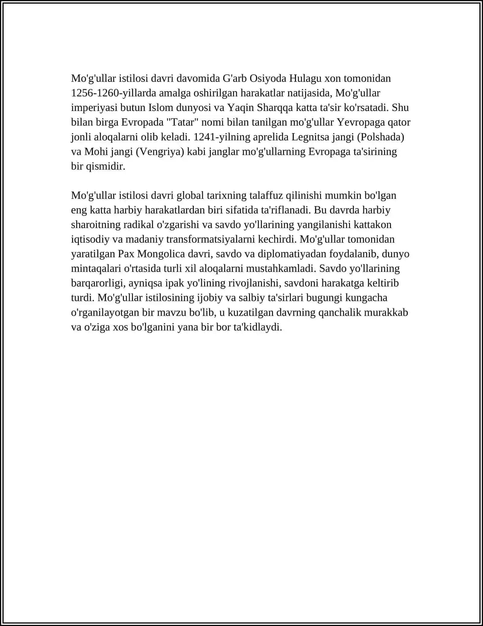 MO‘G‘ULLAR ISTILOSI DAVRI ADABIYOTI. DRAMATURGIYANING VUJUDGA KELISHI 4