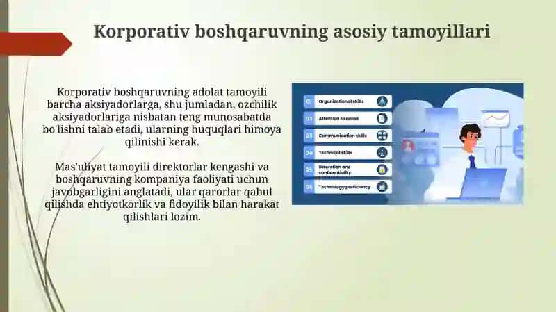Korporativ boshqaruv tizimining vazafalari va javobgarligi 4