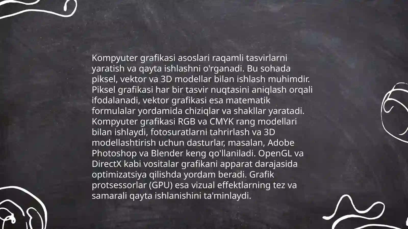 Uch oʻlchovli grafik muhitni dasturlash 4