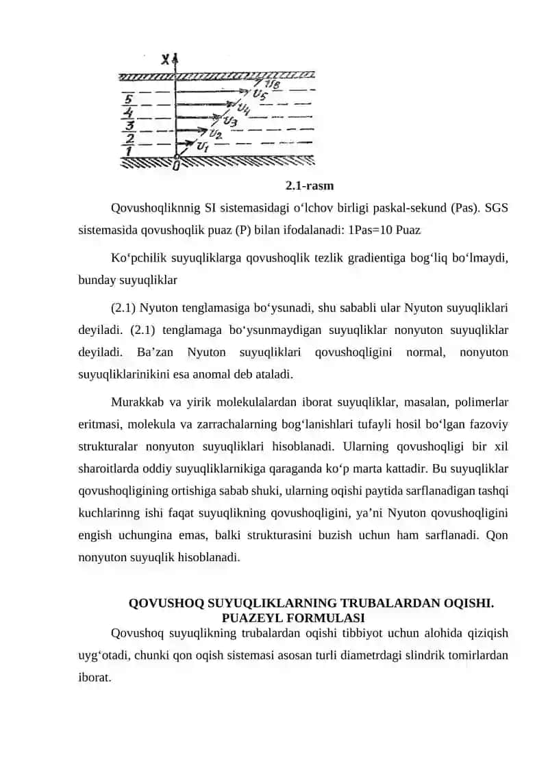 BIOREOLOGIYA. BIOLOGIK SUYUQLIKLARNING QOVUSHQOQLIGI 4