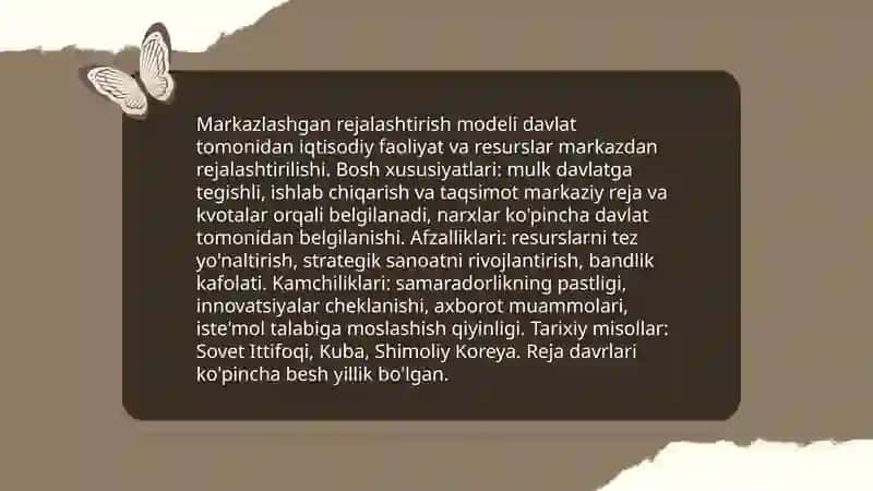 Iqtisodiy tizim modellari 4
