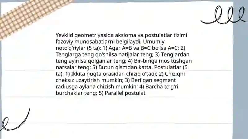 Yevklid geometriyasi 4