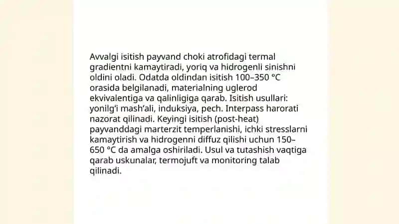 Metall payvand chokining birlamchi strukturasini boshqarish usullari 4
