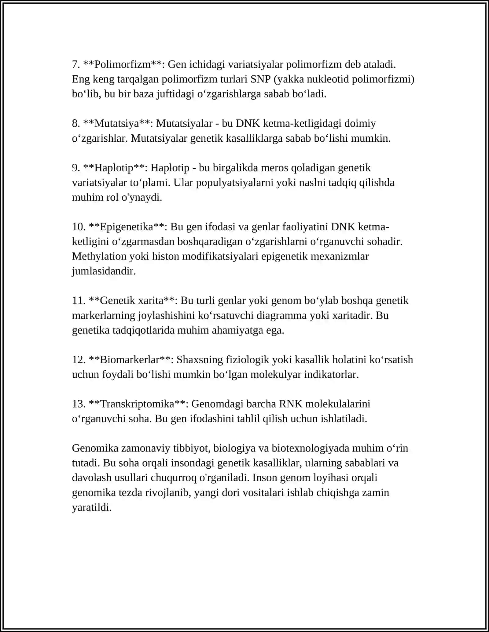 GENOMIKA.IRSIY OMILNING TUZILISHI VA XUSUSIYATLARI 4