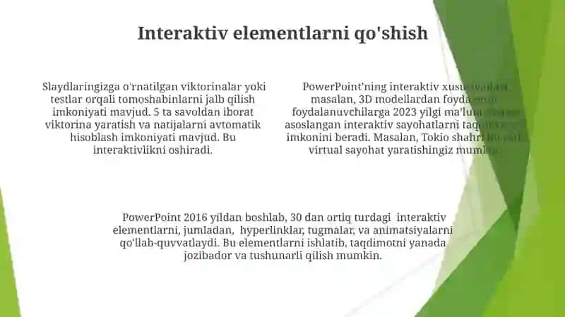 MS Power Point dasturining imkoniyatlari 4