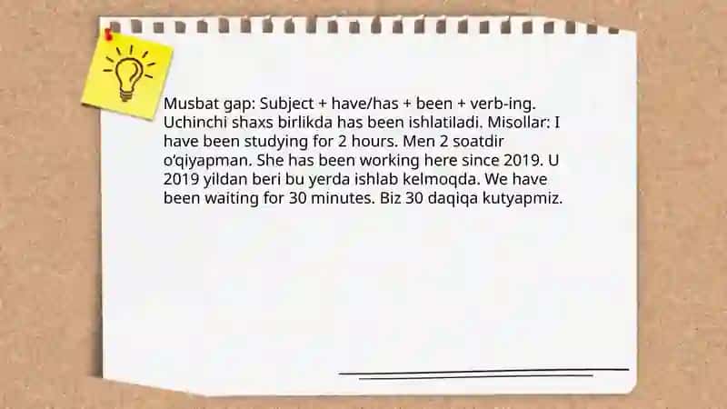 Present Perfect Continious 4