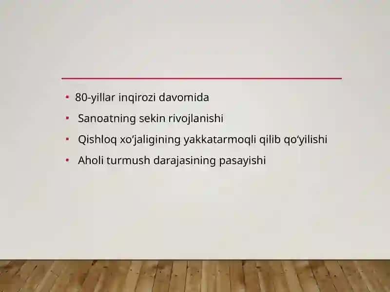 Mustaqillikka erishisharafasida O‘zbekistonning ijtimoiy-siyosiy jarayonlari 4