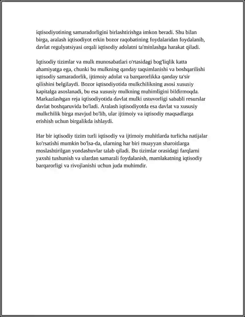 IQTISODIY TIZIMLAR VA MULK MUNOSABATLARI 4