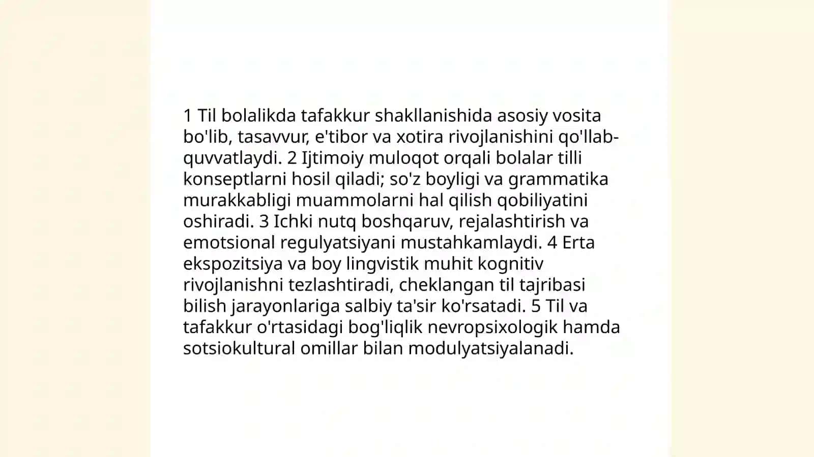 Psixolingivistika. TIL va Tafakkur bogliqligi 4