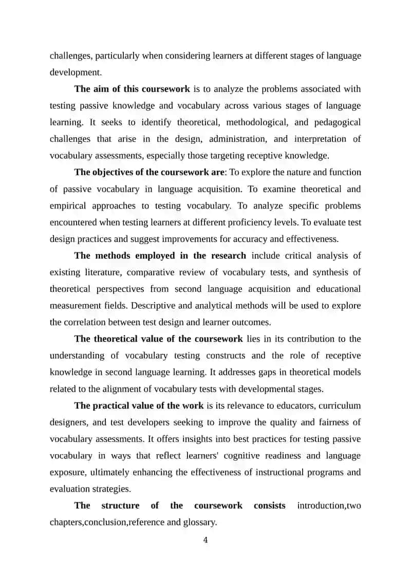 Challenges of Testing Passive Vocabulary 4