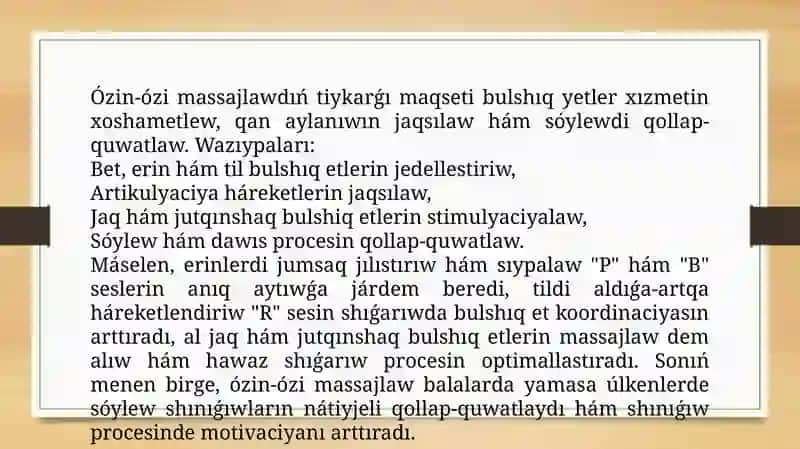 Ózin-ózi massaj etiw metodikası 4
