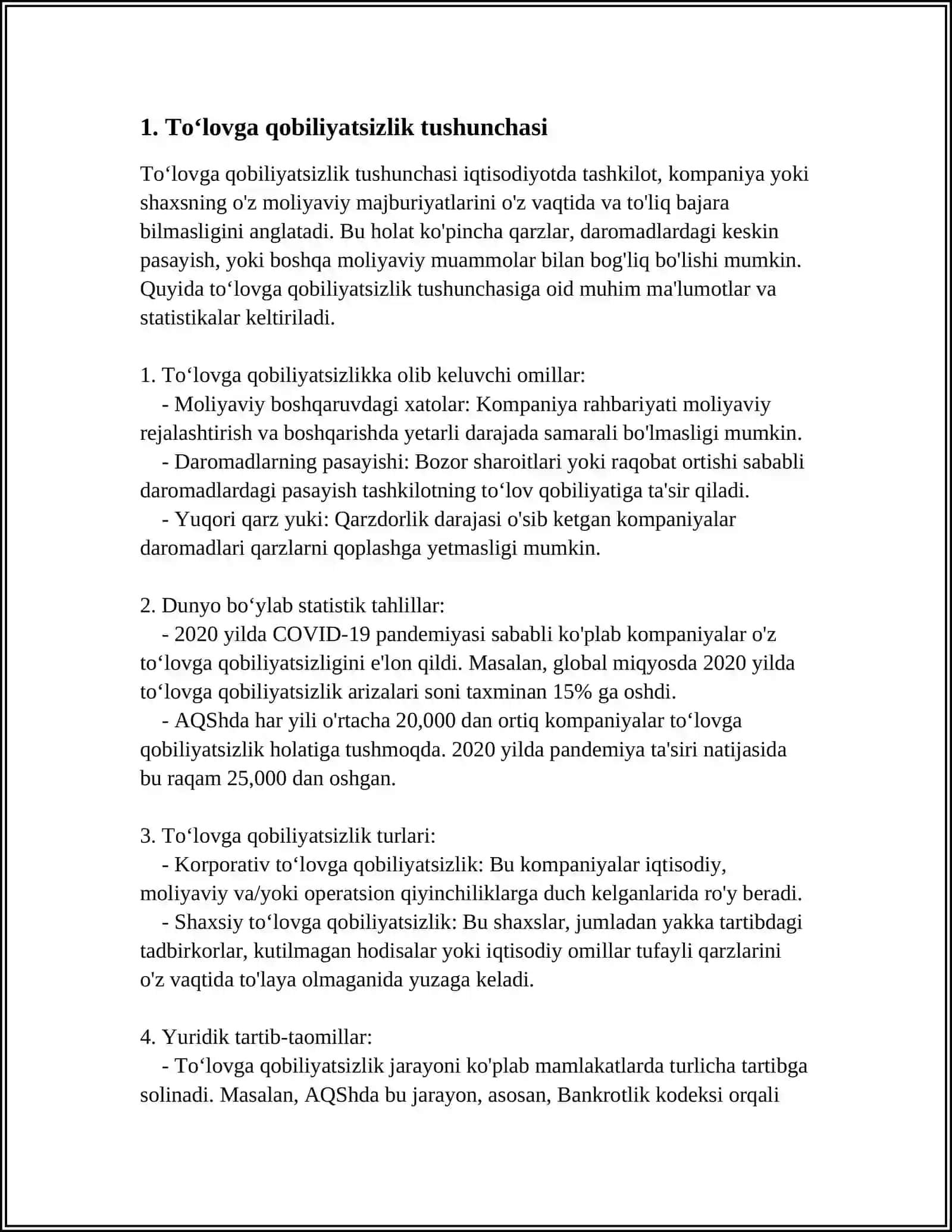 TADBIRKORLIK SUBYEKTLARNING TOʼLOVGA QOBILIYATSIZLIGI 4