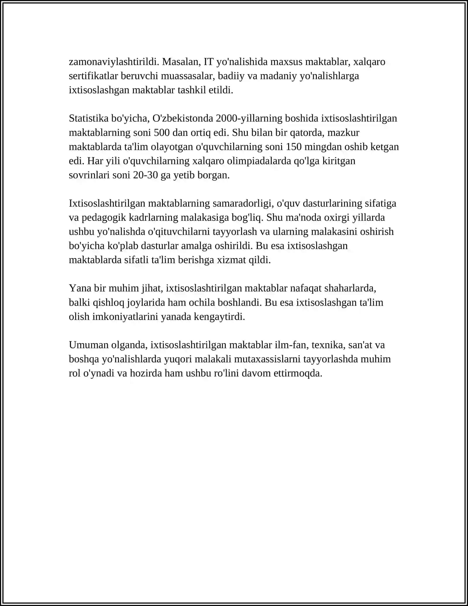 IXTISOSLASHTIRILGAN MAKTABLARDA TAʼLIM NAZARIYASI 4